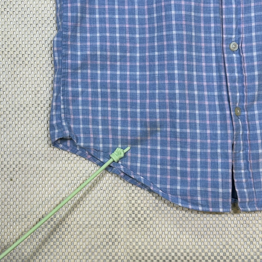 Vineyard Vines Slim Fit Whale Shirt Plaid Button Down Cotton Blue Mens Small - Picture 6 of 9